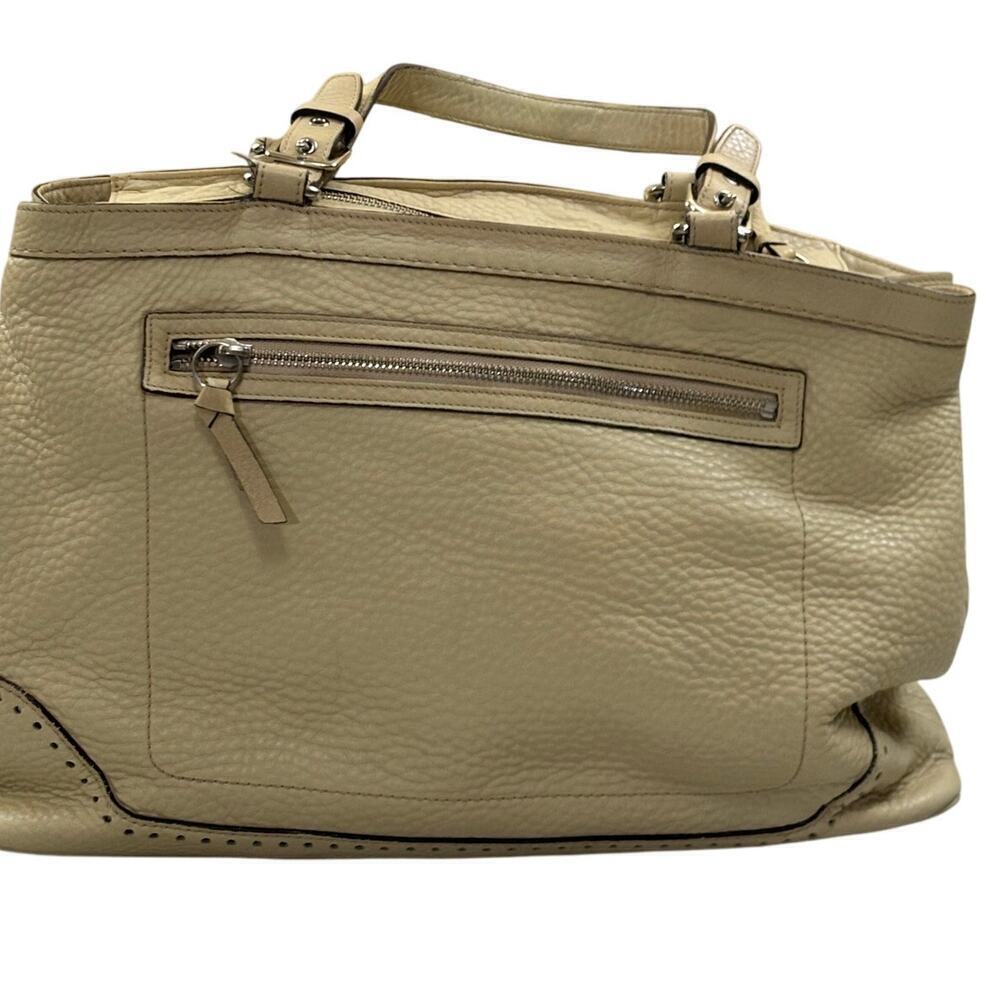 Coach Beige Hampton Milled Cowhide Leather Tassel Satchel L04S-5749